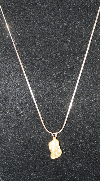 Vintage 14K Gold Nugget w 14K YG Chain Vintage 14K Gold Nugget w 14K YG Chain