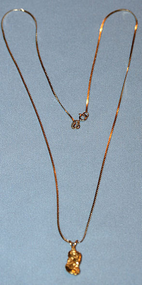 Vintage 14K Gold Nugget w 14K YG Chain Vintage 14K Gold Nugget w 14K YG Chain