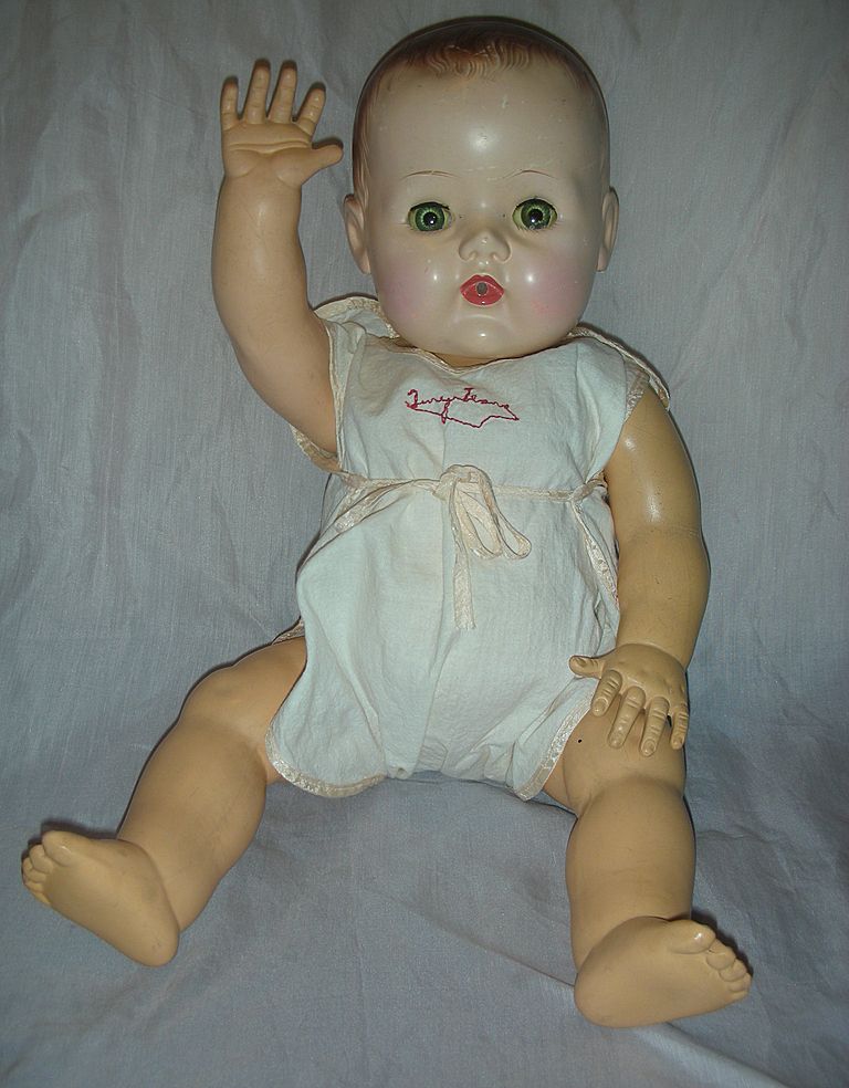 Vintage Large Tiny Tears Doll with Molded Hair and Original Romper Vintage Large Tiny Tears Doll with Molded Hair and Original Romper