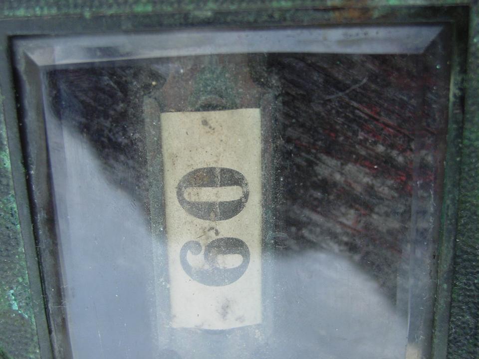 Cast Brass U.S. Post Office Door Beveled Glass Mail Box Small as is Cast Brass U.S. Post Office Door Beveled Glass Mail Box Small as is