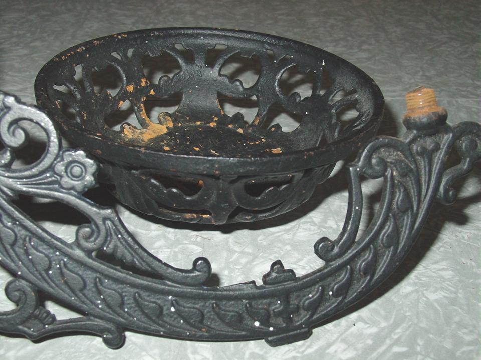 Cast Iron Oil Lamp Holder Pat'd June 7 1881 & Wall Mount Bracket Ornate Victorian Era Cast Iron Oil Lamp Holder Pat'd June 7 1881 & Wall Mount Bracket Ornate Victorian Era