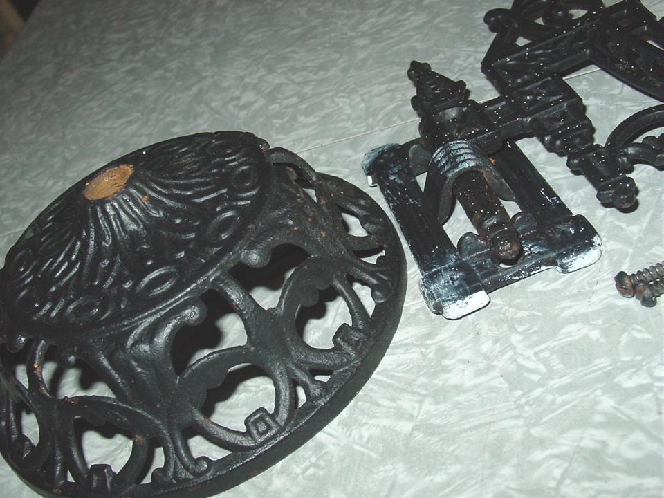 Cast Iron Oil Lamp Holder Pat'd June 7 1881 & Wall Mount Bracket Ornate Victorian Era Cast Iron Oil Lamp Holder Pat'd June 7 1881 & Wall Mount Bracket Ornate Victorian Era