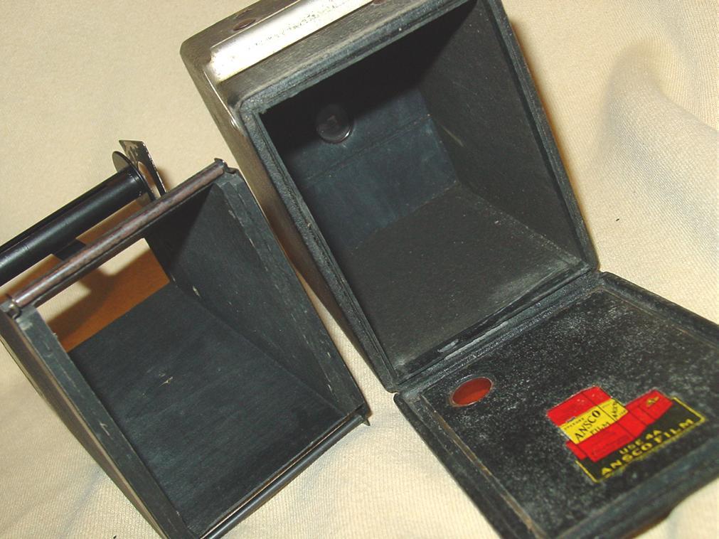 Ansco Box Camera Wood Inside for 4A Film Binghamton New York Ansco Box Camera Wood Inside for 4A Film Binghamton New York