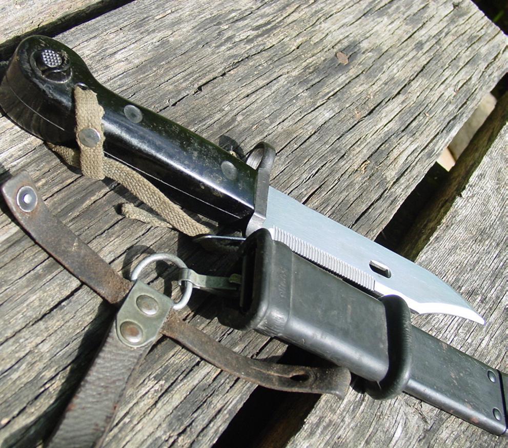 East German AKM Rifle Bayonet Type 1 Knife with Scabbard Wire Cutter Combat AK-47 East German AKM Rifle Bayonet Type 1 Knife with Scabbard Wire Cutter Combat AK-47