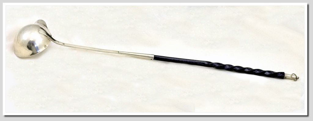 Louis Pioger: Antique French Sterling Ebony Punch or Toddy Ladle Louis Pioger: Antique French Sterling Ebony Punch or Toddy Ladle
