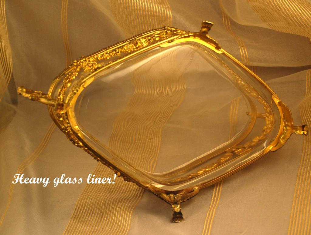 Antique French Gilt Bronze Crystal Centerpiece Jardeniere Antique French Gilt Bronze Crystal Centerpiece Jardeniere