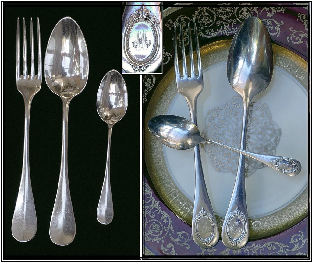 Antique French Sterling Silver Flatware Set 37 Pieces: Henin! Antique French Sterling Silver Flatware Set 37 Pieces: Henin!