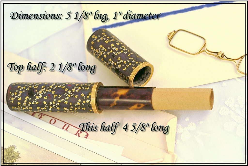 Exquisite Antique French Courier Etui Exceptional Gilt & Silver Inlay Tortoiseshell Exquisite Antique French Courier Etui Exceptional Gilt & Silver Inlay Tortoiseshell