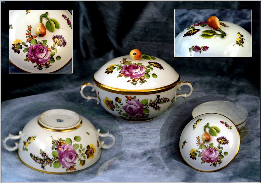 Rare! Antique Meissen Royal Vienna Covered Soup & Saucer 1700's Provenance Rare! Antique Meissen Royal Vienna Covered Soup & Saucer 1700's Provenance