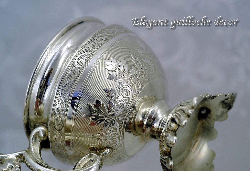 Antique French Sterling Vermeil Open Salt Condiment Caddy Antique French Sterling Vermeil Open Salt Condiment Caddy
