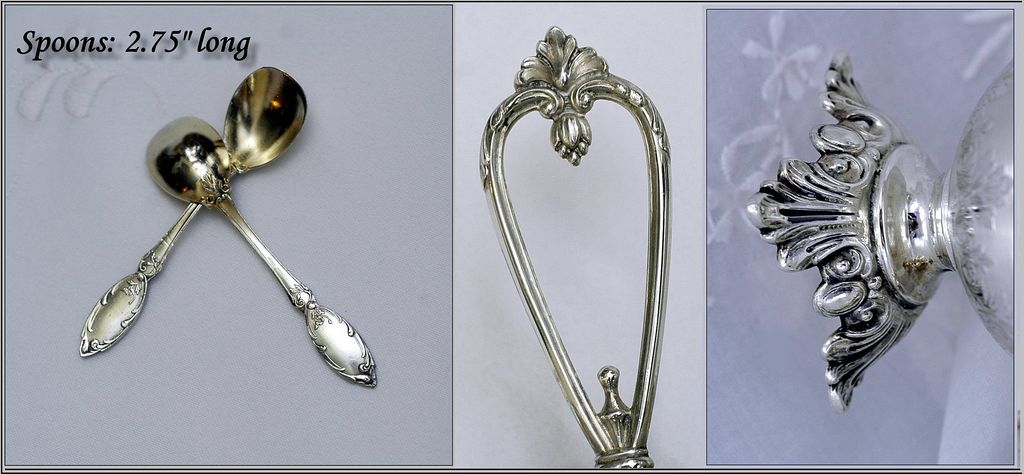 Antique French Sterling Vermeil Open Salt Condiment Caddy Antique French Sterling Vermeil Open Salt Condiment Caddy