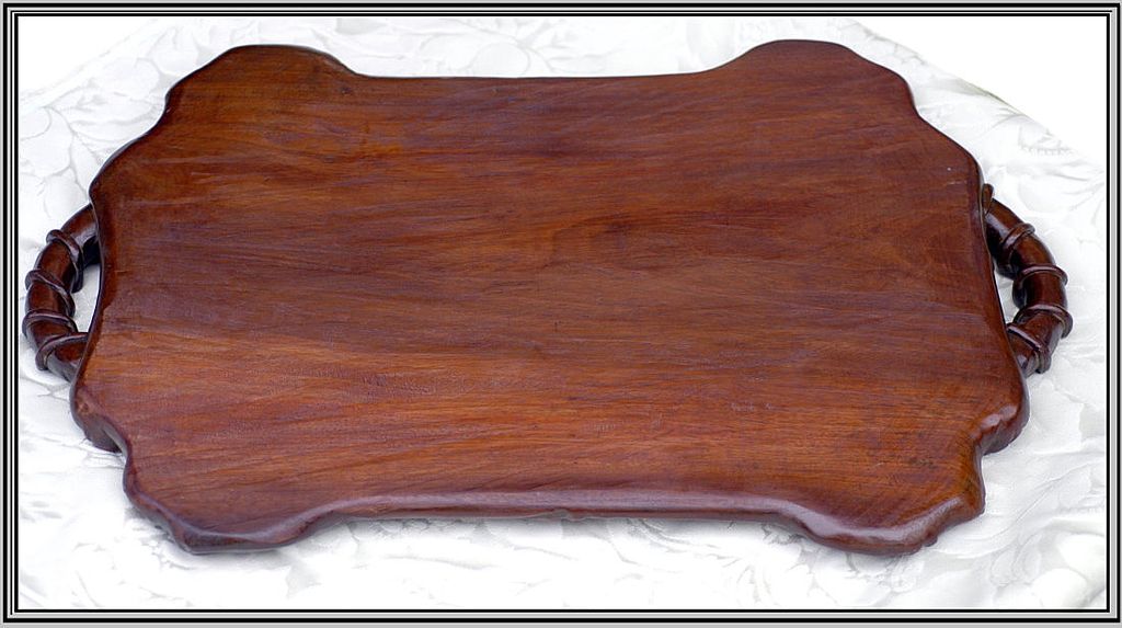 Exquisite! Antique Asian Carved Wood Tray: Mint c1800's Exquisite! Antique Asian Carved Wood Tray: Mint c1800's