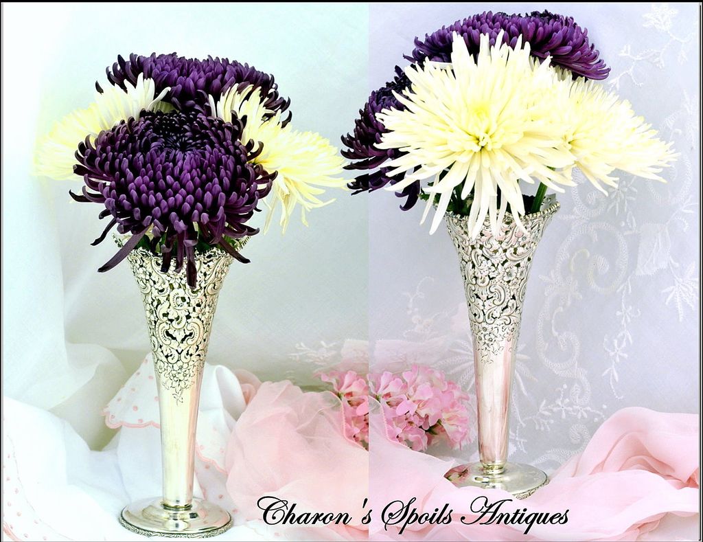 VR: Pair Theodore Starr Sterling Vases With Liners! VR: Pair Theodore Starr Sterling Vases With Liners!