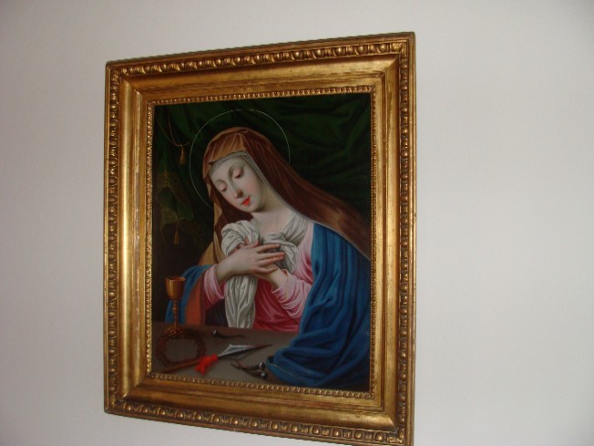 Painting of the Madonna mourning the dead Christ, Germany about 1840 Painting of the Madonna mourning the dead Christ, Germany about 1840