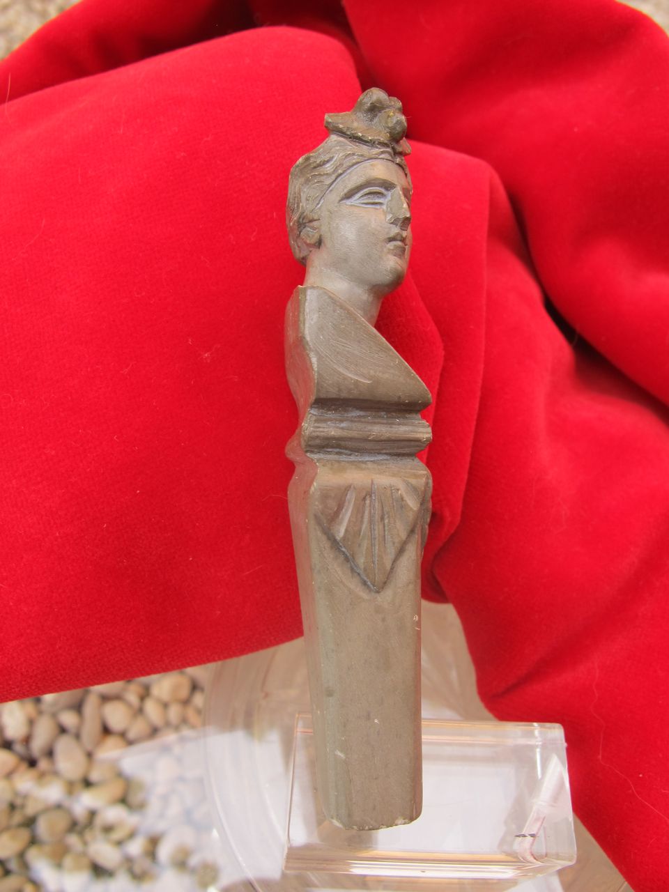 Antique Lava stone letter seal figuring a classical female figure, Italy 19th century Antique Lava stone letter seal figuring a classical female figure, Italy 19th century