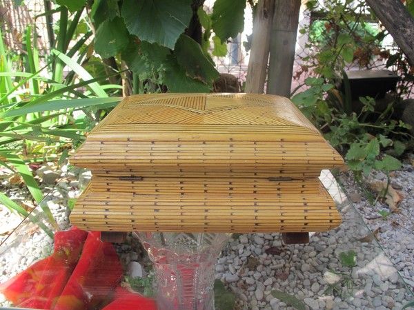 Hand crafted wooden box, early 20th century Hand crafted wooden box, early 20th century
