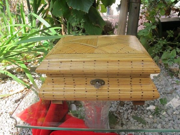 Hand crafted wooden box, early 20th century Hand crafted wooden box, early 20th century