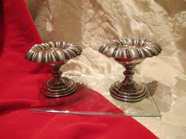 Pair of Austro- Hungarian salt cellars, silver 800, Vienna 19th century Pair of Austro- Hungarian salt cellars, silver 800, Vienna 19th century