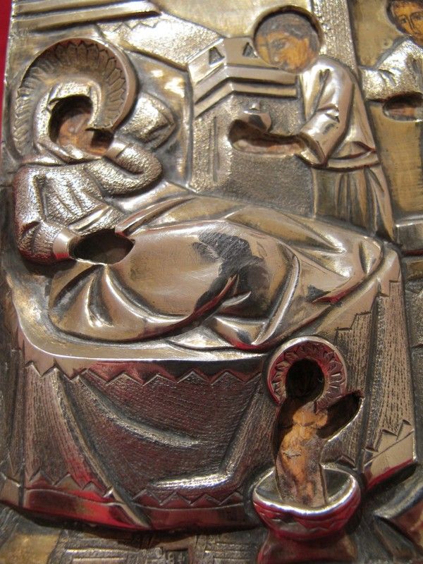Antique Russian Icon depicting the birth of Saint Nicholas Antique Russian Icon depicting the birth of Saint Nicholas