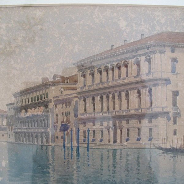 Eugenio Benvenuti( 1881-1959) "View of the Grand Canal ", water color, signed Eugenio Benvenuti( 1881-1959) "View of the Grand Canal ", water color, signed