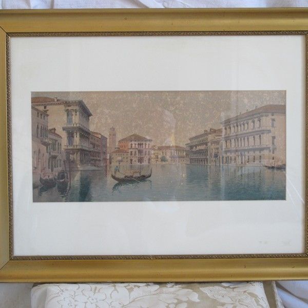 Eugenio Benvenuti( 1881-1959) "View of the Grand Canal ", water color, signed Eugenio Benvenuti( 1881-1959) "View of the Grand Canal ", water color, signed