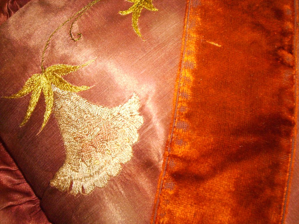Rare Victorian French Silk with Silk Embroidery Tea Cozy Rare Victorian French Silk with Silk Embroidery Tea Cozy