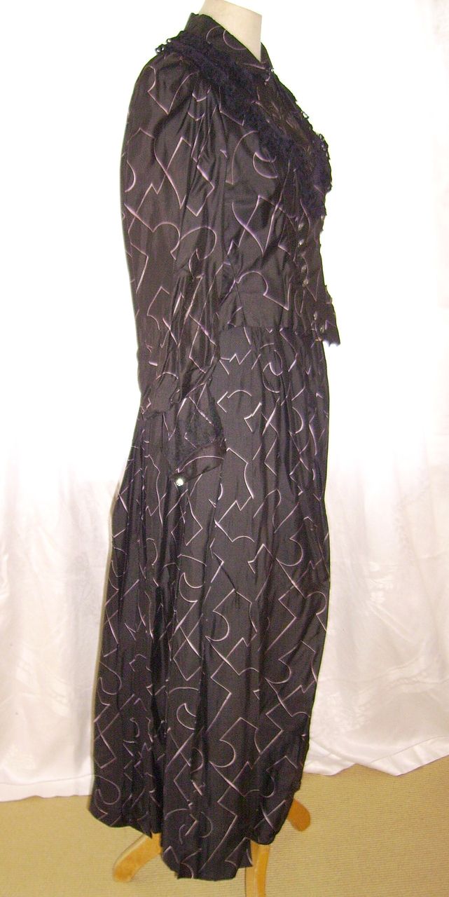 Victorian Ladies 2 Piece Silk Dress with Cut Steel Buttons Victorian Ladies 2 Piece Silk Dress with Cut Steel Buttons