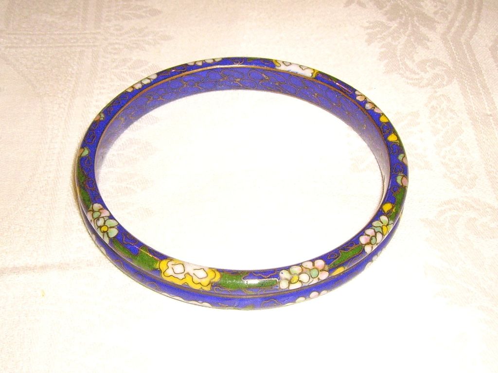 Vintage Lapis Blue Cloisonne Bangle Bracelet Vintage Lapis Blue Cloisonne Bangle Bracelet
