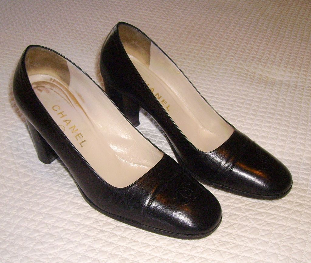 Chanel Italian Black Leather High Heel Shoes Size 39 from ...