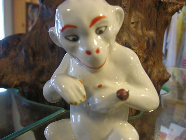 1950"s Czechoslovak Pottery Monkey Set 1950"s Czechoslovak Pottery Monkey Set