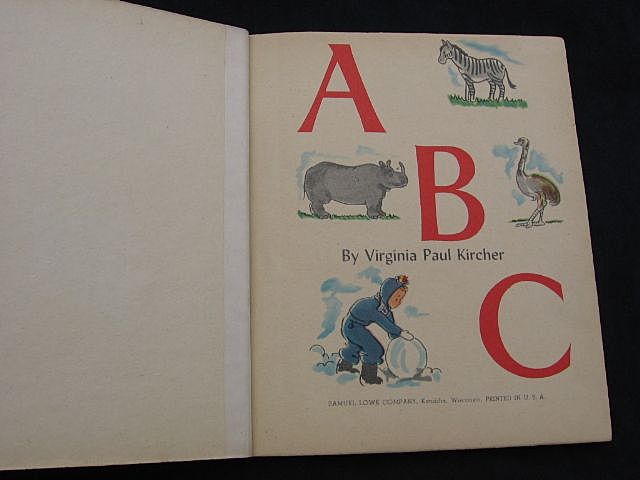 1947 "ABC Sturdibilt Book" Virginia Paul Kircher 1947 "ABC Sturdibilt Book" Virginia Paul Kircher