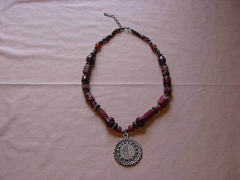Beautiful Chunky Beaded Necklace With Medallion Beautiful Chunky Beaded Necklace With Medallion