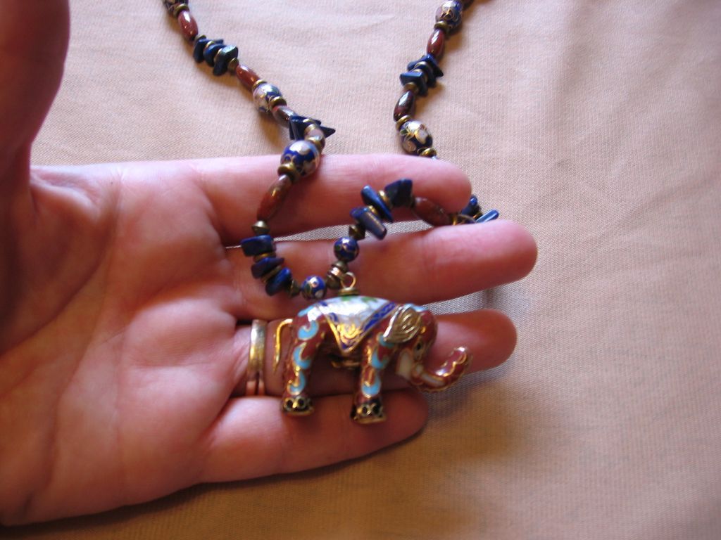 Beautiful Cloisonne Elephant Necklace Beautiful Cloisonne Elephant Necklace