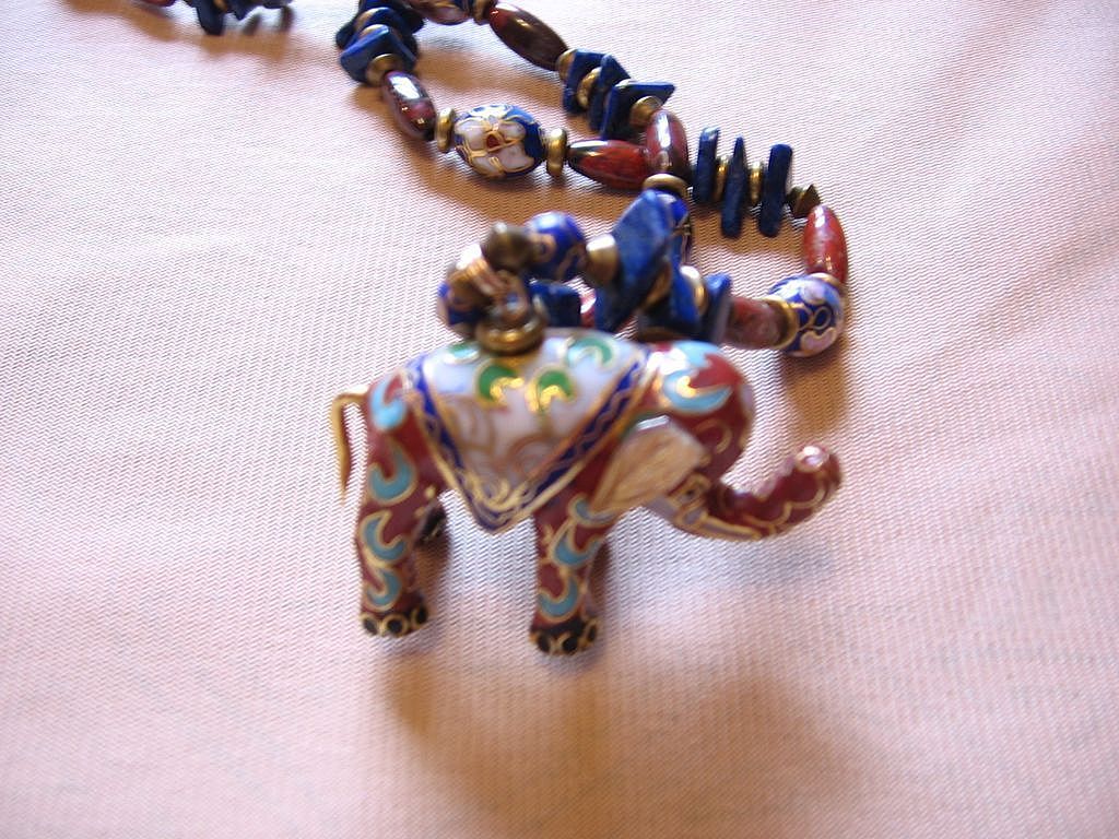 Beautiful Cloisonne Elephant Necklace Beautiful Cloisonne Elephant Necklace