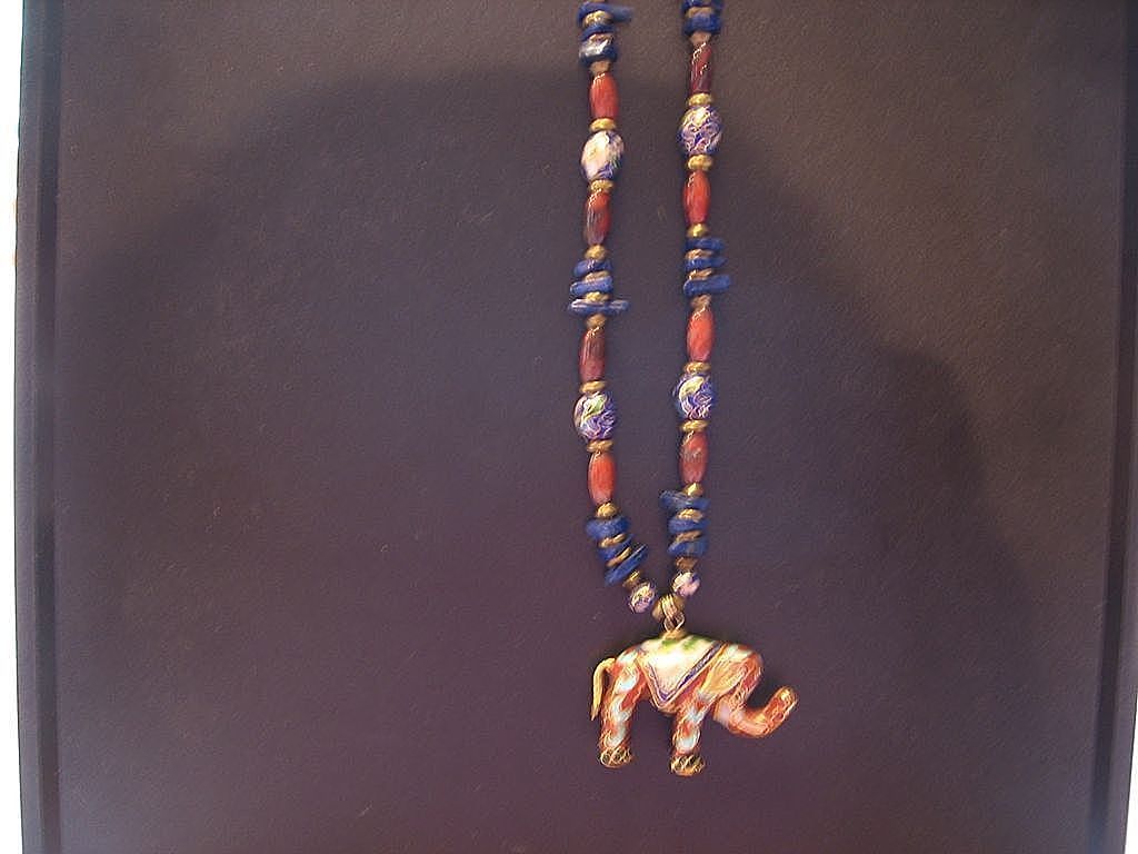 Beautiful Cloisonne Elephant Necklace Beautiful Cloisonne Elephant Necklace