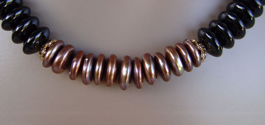 Asia Minor - Black Onyx and Freshwater Pearl Necklace Asia Minor - Black Onyx and Freshwater Pearl Necklace
