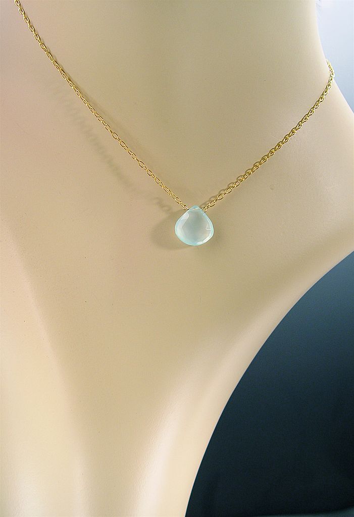 Klymene - Seafoam Chalcedony and Vermeil Necklace Klymene - Seafoam Chalcedony and Vermeil Necklace