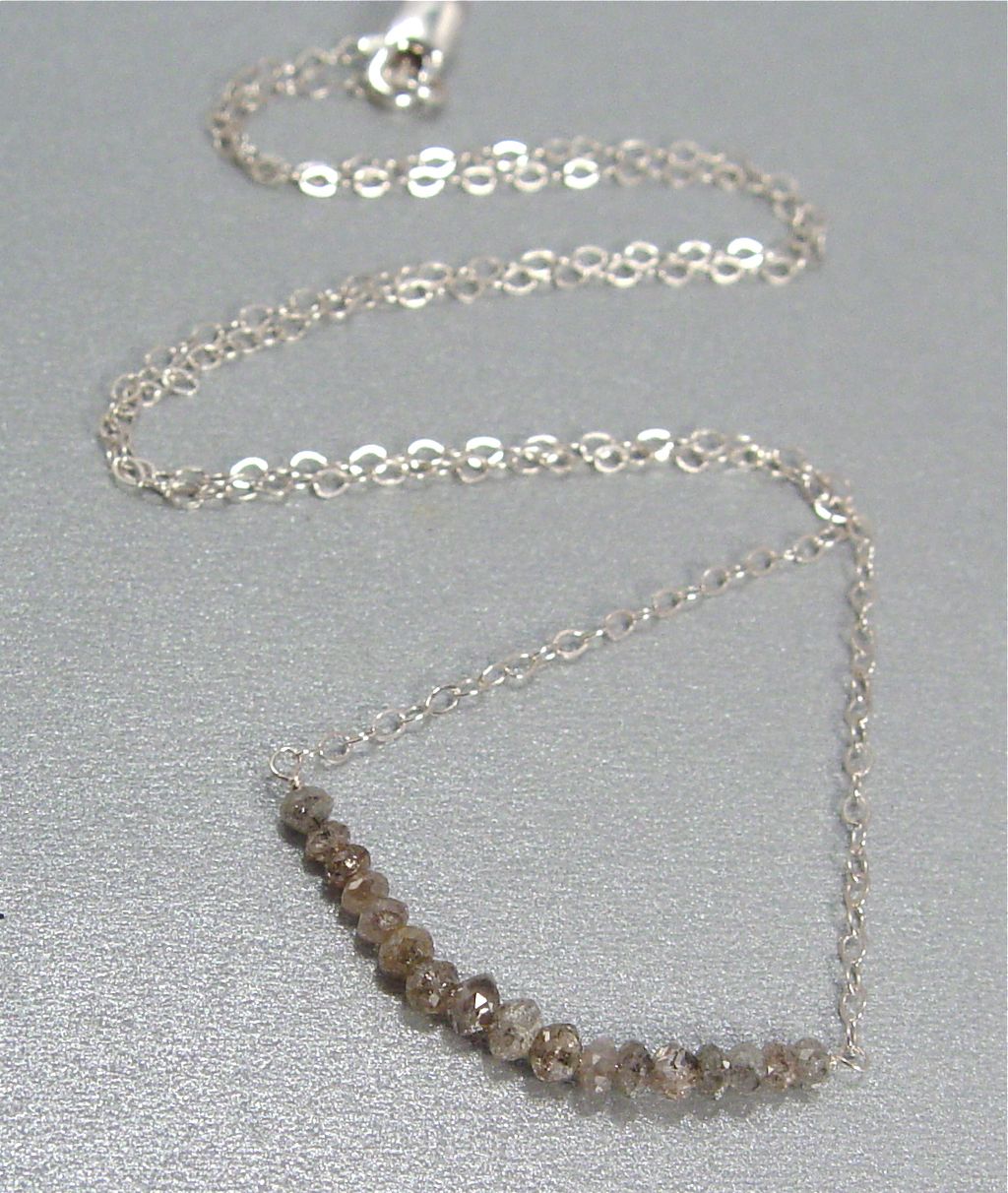 Flumina - Dark Silver Diamond and Sterling Silver Necklace Flumina - Dark Silver Diamond and Sterling Silver Necklace