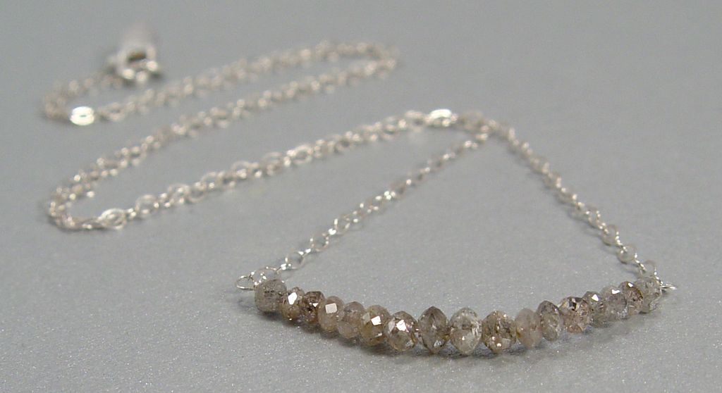 Flumina - Dark Silver Diamond and Sterling Silver Necklace Flumina - Dark Silver Diamond and Sterling Silver Necklace