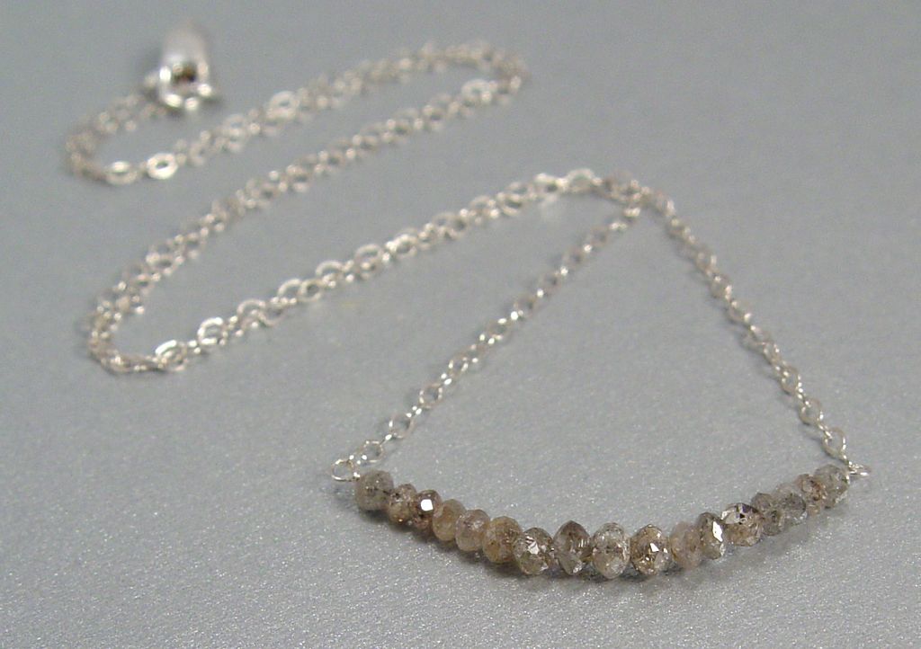 Flumina - Dark Silver Diamond and Sterling Silver Necklace Flumina - Dark Silver Diamond and Sterling Silver Necklace