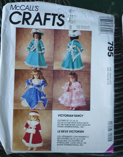 McCall's Crafts Victorian Fancy Doll Clothes Pattern 795 McCall's Crafts Victorian Fancy Doll Clothes Pattern 795