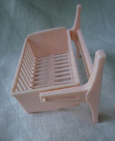 Swinging Pink Cradle Ideal 3/4 Scale Dollhouse Furniture Swinging Pink Cradle Ideal 3/4 Scale Dollhouse Furniture