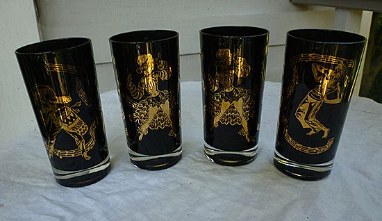 Mambo Cha Cha Dancers Cocktail Tumblers Set of 4 Mambo Cha Cha Dancers Cocktail Tumblers Set of 4