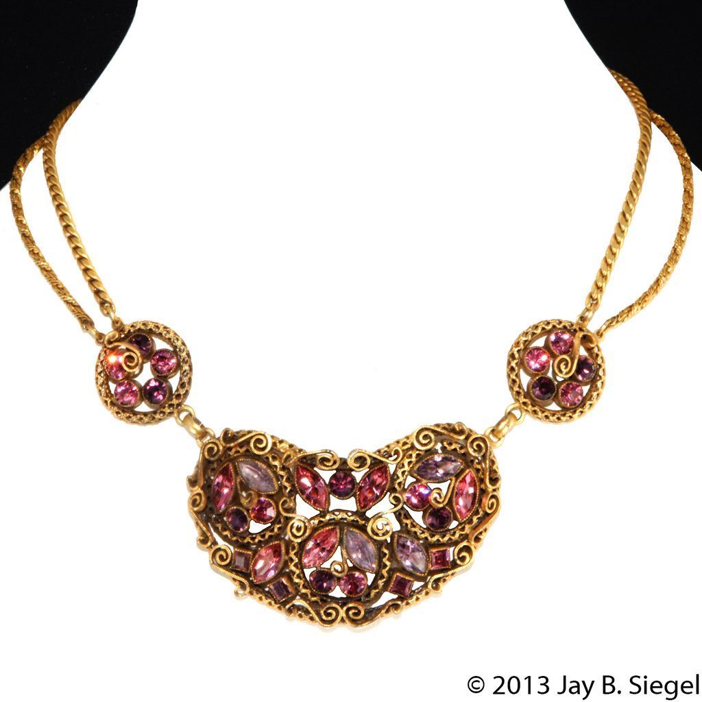 1930s Pink & Purple Czech Rhinestone Necklace 1930s Pink & Purple Czech Rhinestone Necklace