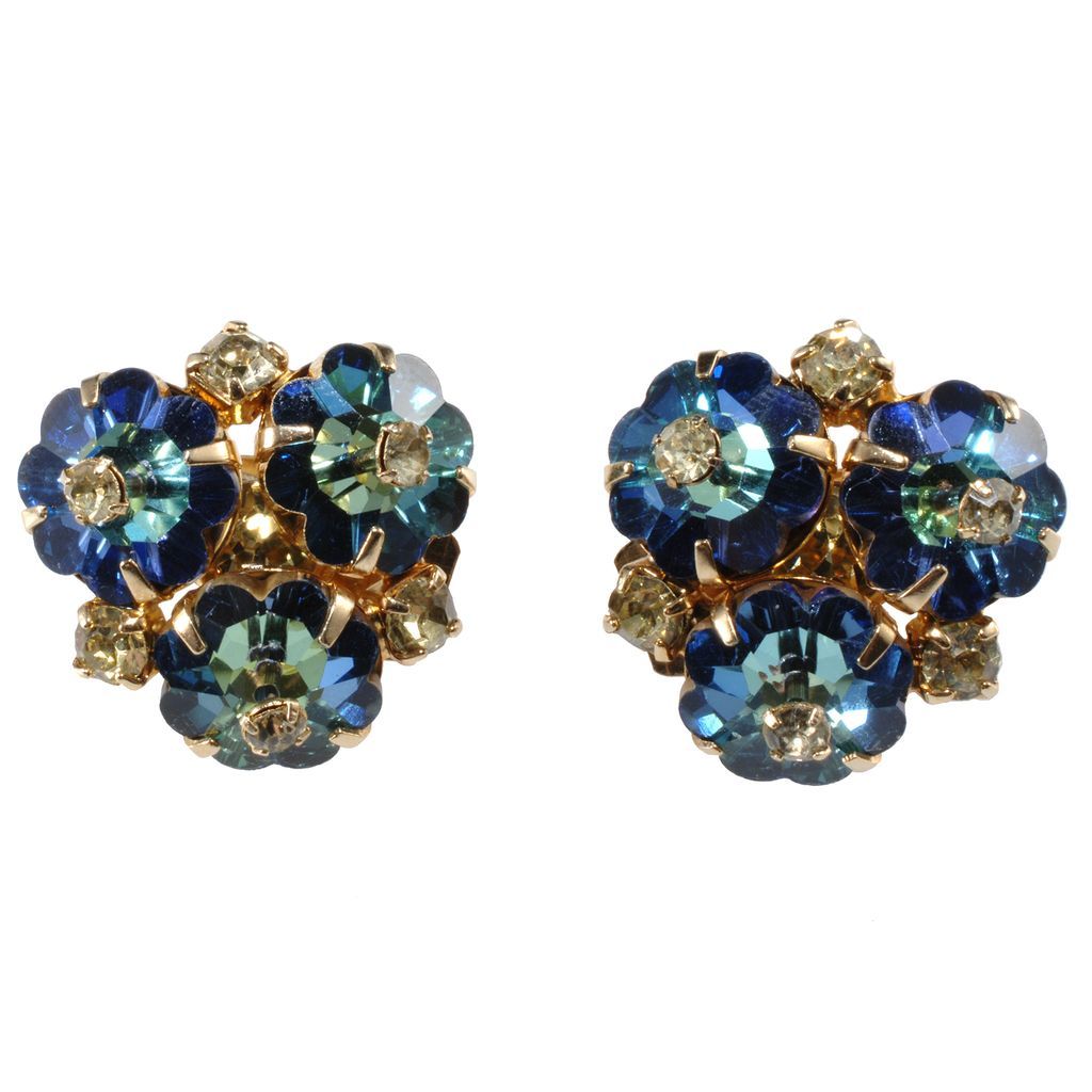 Castlecliff Blue Margarita Rhinestone Necklace & Earrings Set Castlecliff Blue Margarita Rhinestone Necklace & Earrings Set