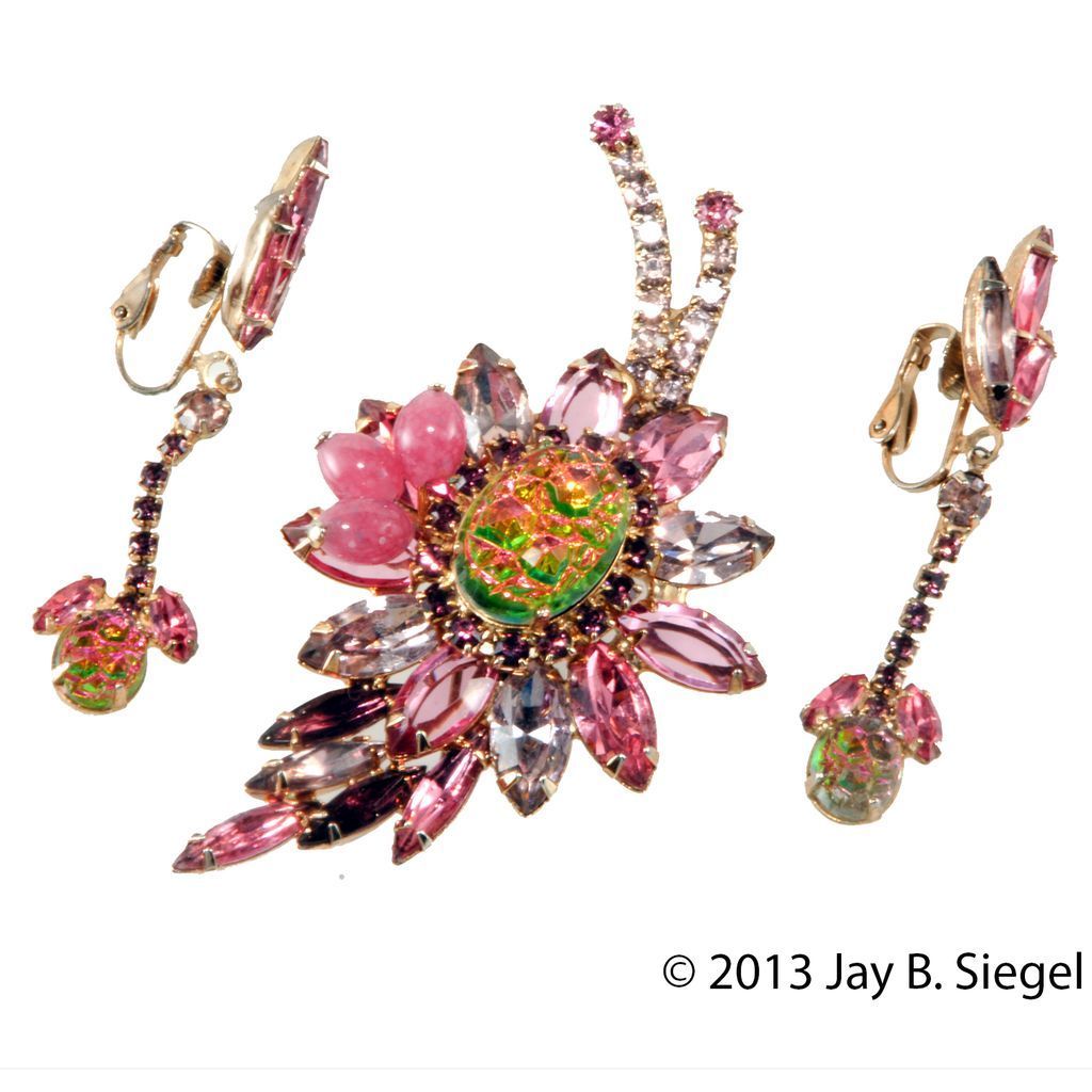 Juliana Watermelon Pink & Purple Brooch & Earrings Set Juliana Watermelon Pink & Purple Brooch & Earrings Set