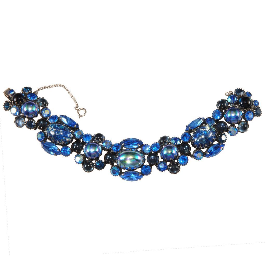 Kramer Blue Rhinestone & Cat's Eye Bracelet Kramer Blue Rhinestone & Cat's Eye Bracelet