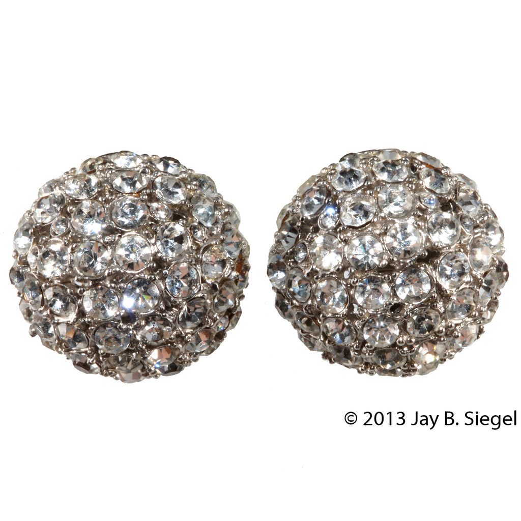 Marvella Clear Rhinestone Ball Dome Earrings Marvella Clear Rhinestone Ball Dome Earrings