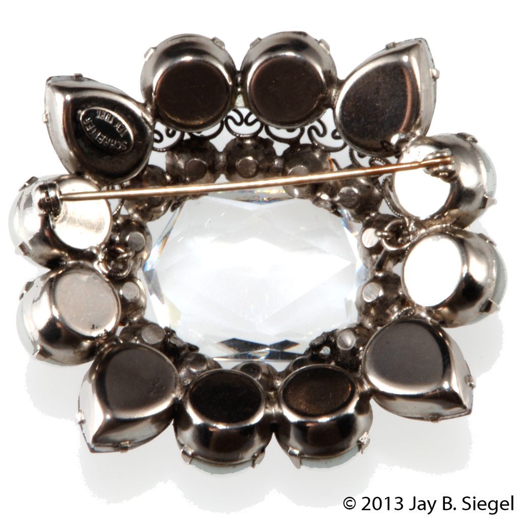 Schreiner Rhinestone & Pearl Layered Brooch Schreiner Rhinestone & Pearl Layered Brooch