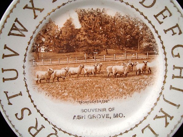 Hotel ABC Alphabet Plate ~ SHEEP Spring Grazing c1900 Harker Hotel ABC Alphabet Plate ~ SHEEP Spring Grazing c1900 Harker